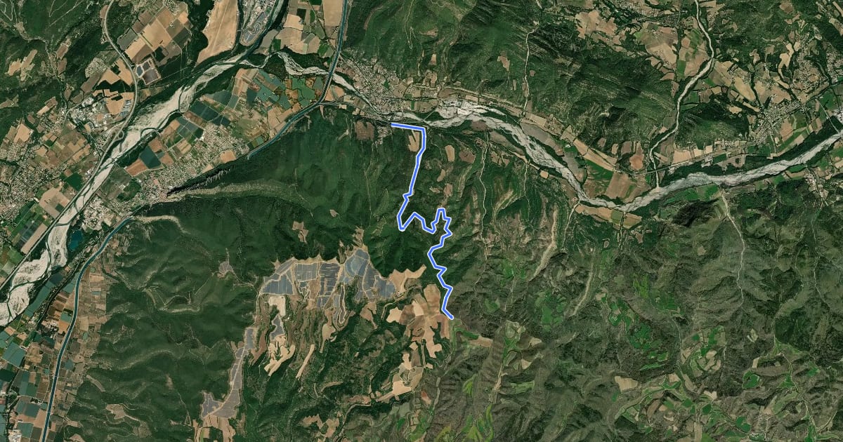 Маршрут Col de Puimichel (811 m) versant Malijai на спутниковом снимке