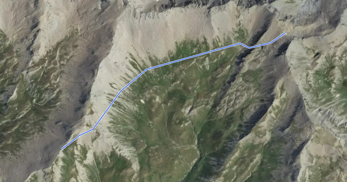 Маршрут Col de Rasis - Col du Malrif на спутниковом снимке