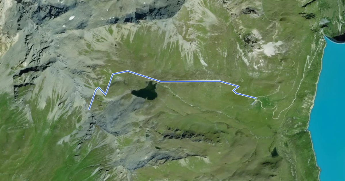 Маршрут Col de Torrent-Alpage de Torrent на спутниковом снимке