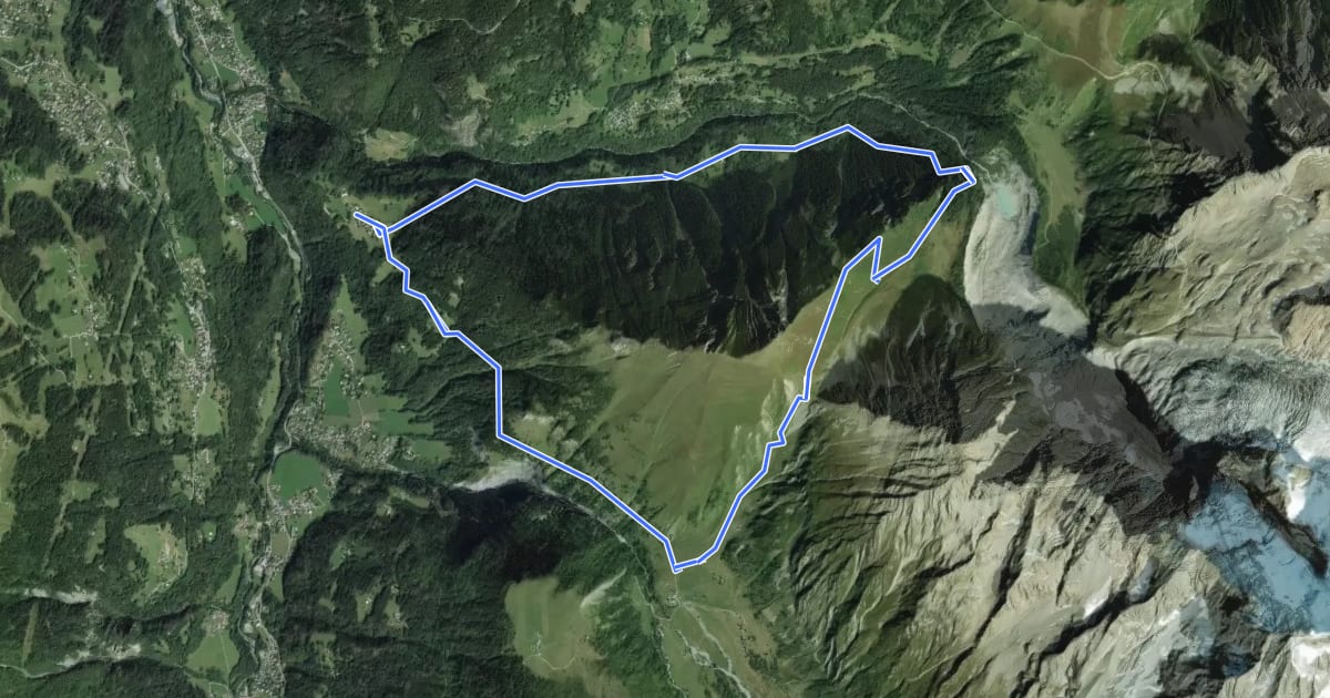 Маршрут Col de Tricot на спутниковом снимке