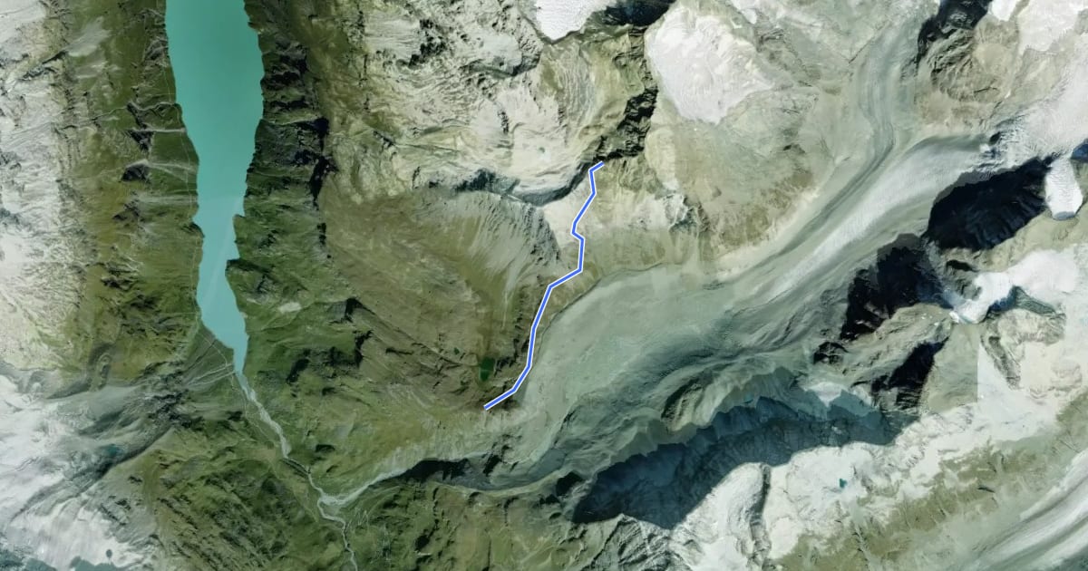 Маршрут Col de Tsofeiret - Col de la lire rose на спутниковом снимке