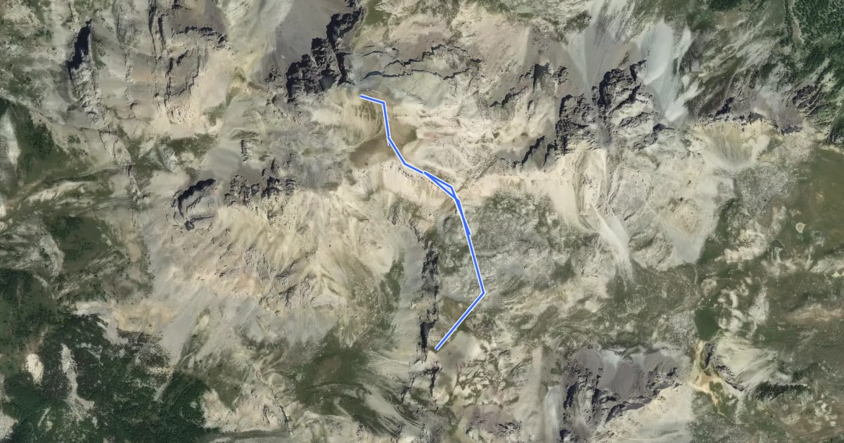 Маршрут Col de Vallouise - Cime de la Condamine на спутниковом снимке