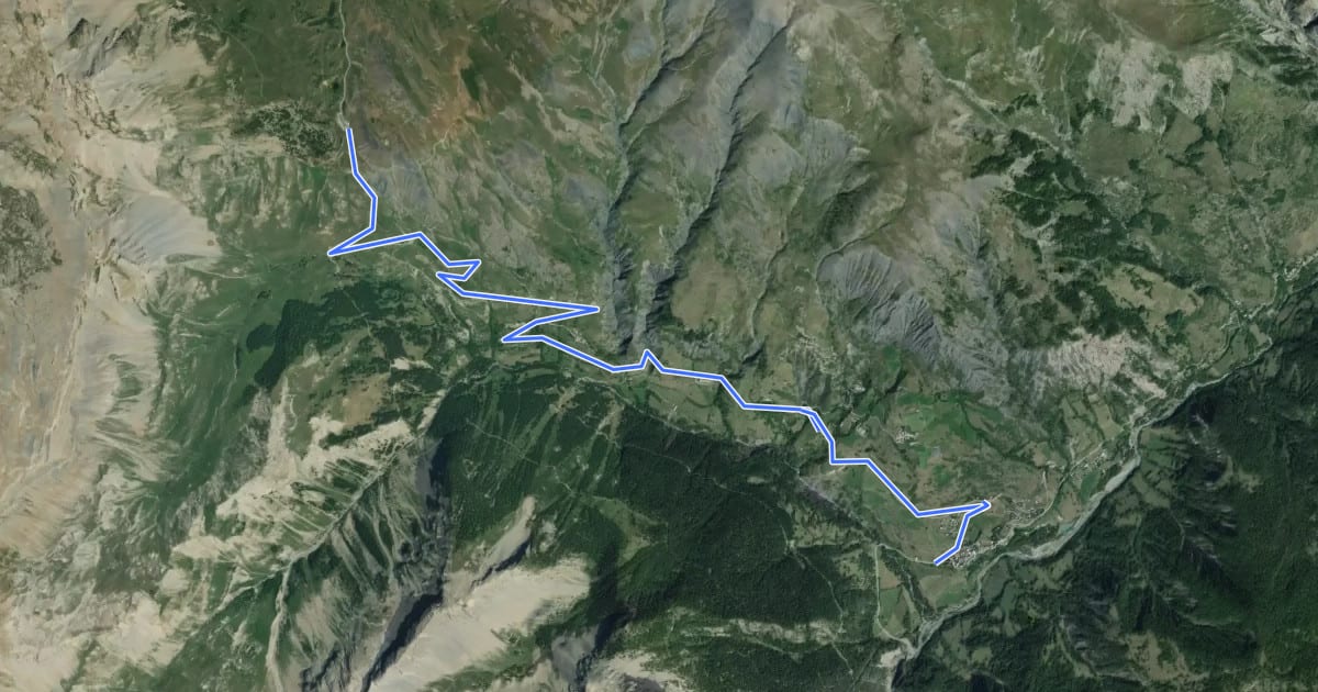 Маршрут Col de Vars (2108 m) depuis Saint-Paul-sur-Ubaye на спутниковом снимке