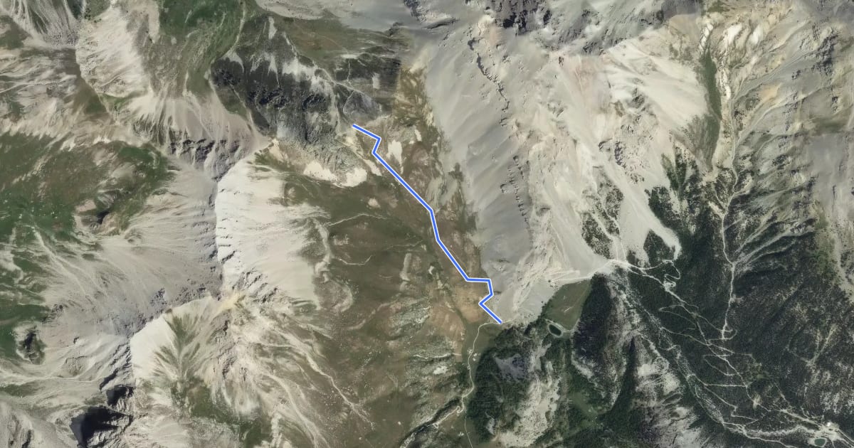 Маршрут Col des Ayes - L'Eychaillon на спутниковом снимке