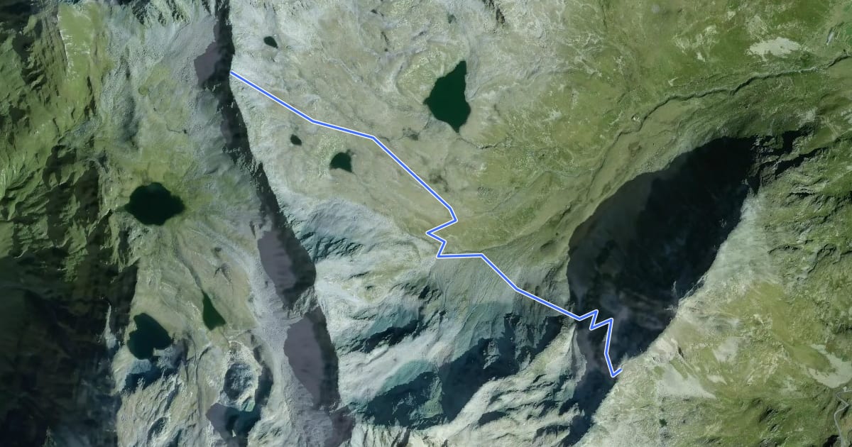 Маршрут Col des Chevaux > Col du Bastillon на спутниковом снимке