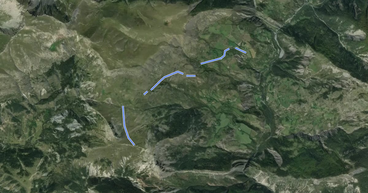 Маршрут Col des Cloches на спутниковом снимке