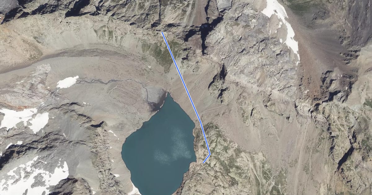 Маршрут Col des Grangettes - Lac de l'Eychauda на спутниковом снимке
