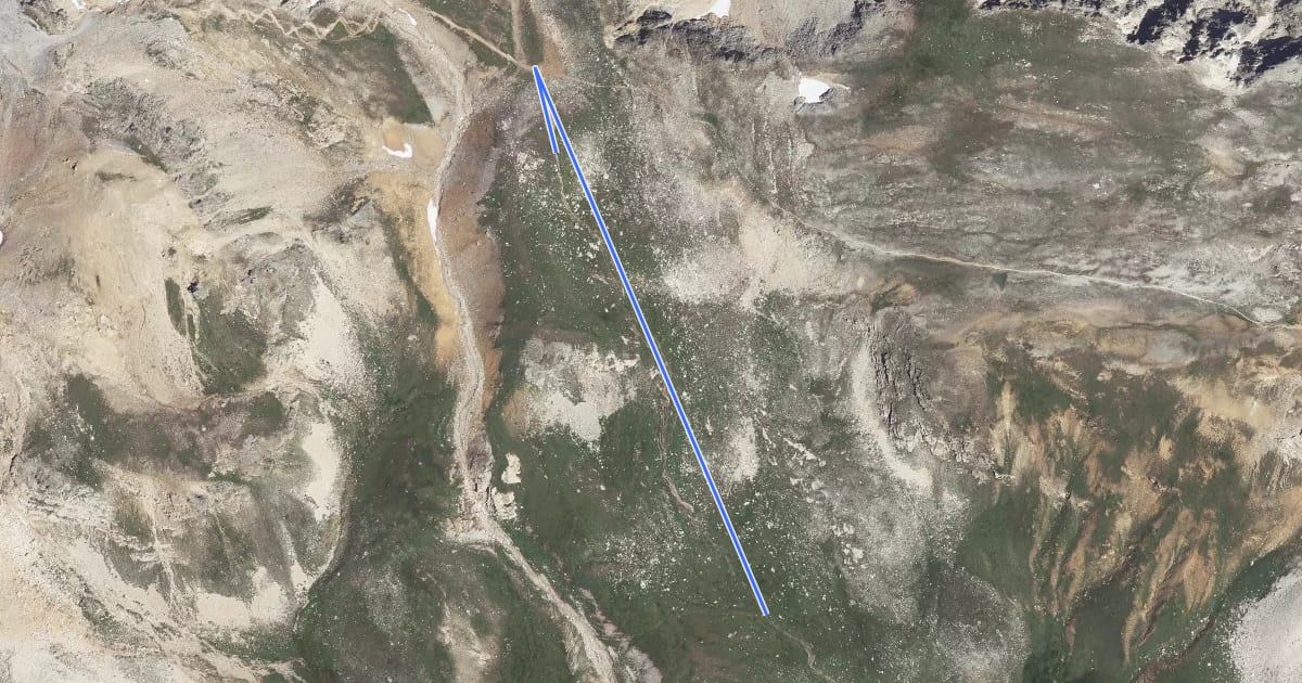 Маршрут Col des Méandes - Vallon du Diner на спутниковом снимке
