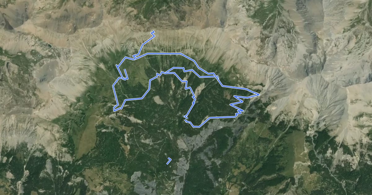 Маршрут Col des Orres - La Pare (2 613 m) на спутниковом снимке