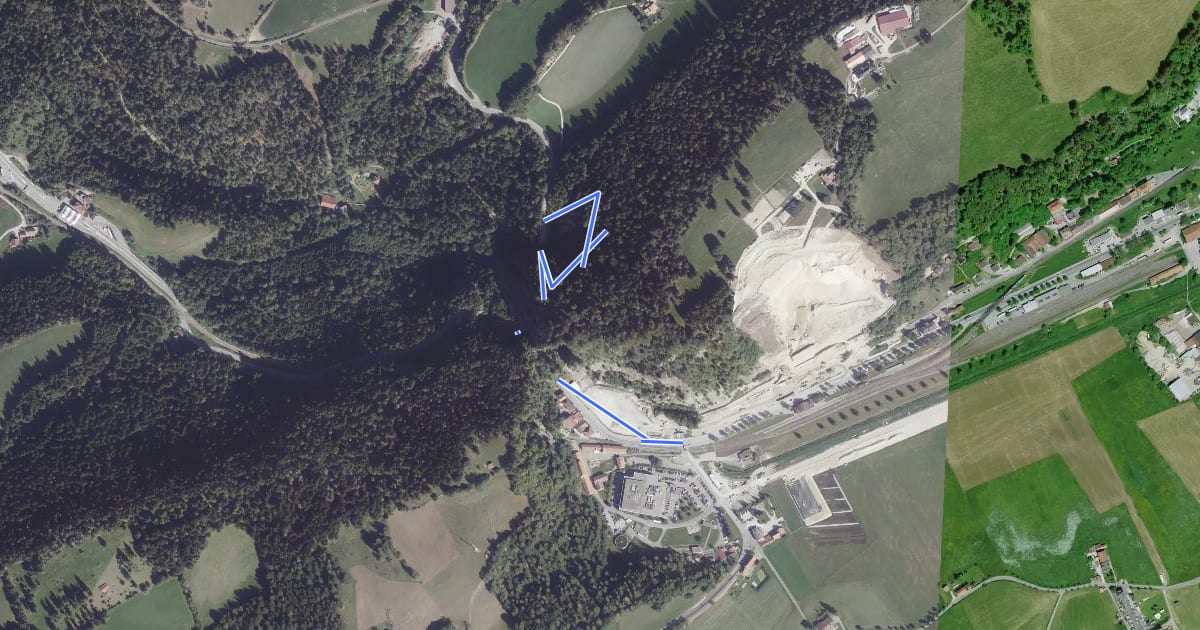 Маршрут Col des Roches - Les Roches Voumard на спутниковом снимке