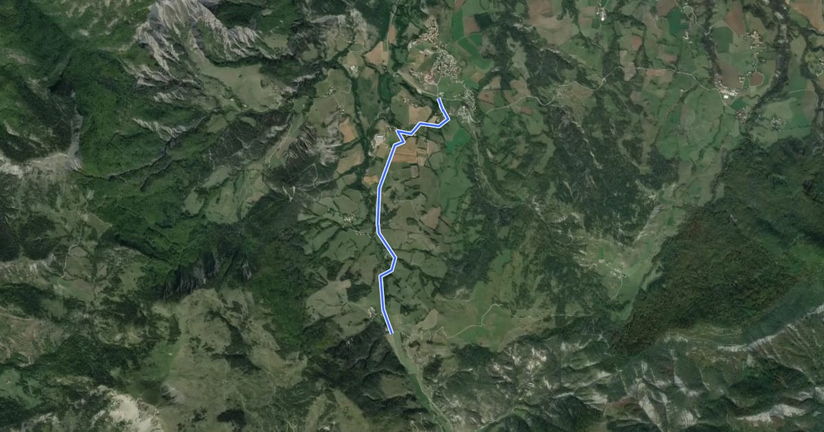 Маршрут Col des Sagnes (1182 m) depuis Turriers на спутниковом снимке