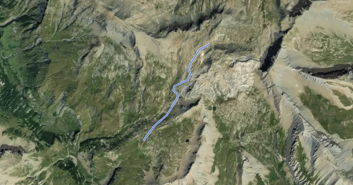 Маршрут Col des Terres Blanches - ? на спутниковом снимке