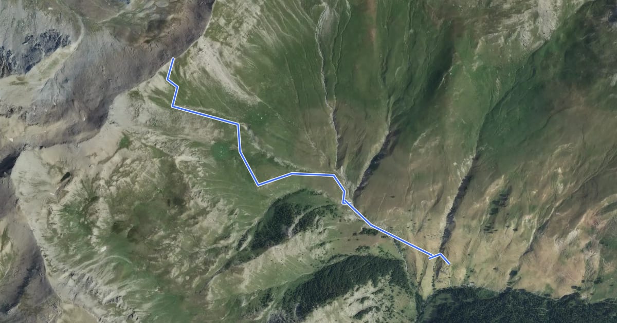 Маршрут Col des Thures - La Montette на спутниковом снимке