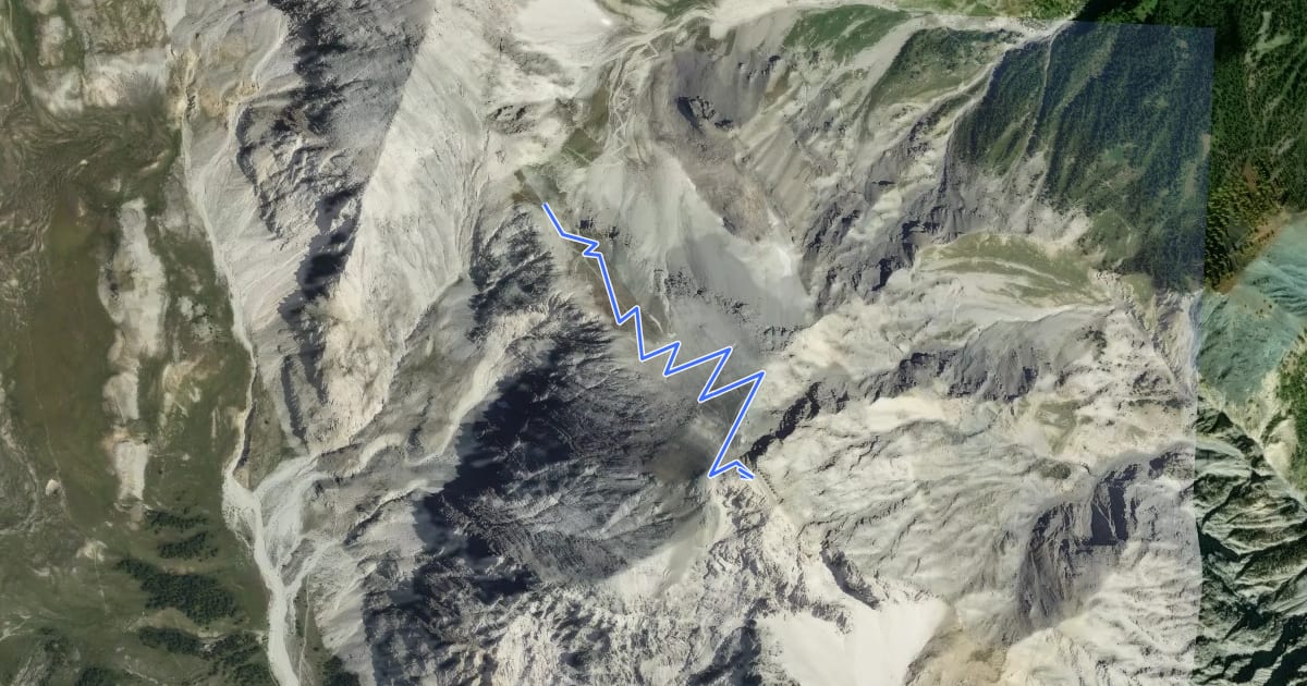 Маршрут Col du Chaberton - Mont Chaberton на спутниковом снимке