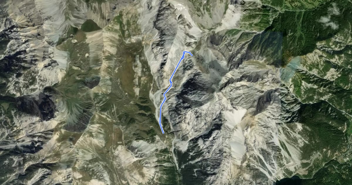 Маршрут Col du Chaberton - Plateau des Baïsses на спутниковом снимке