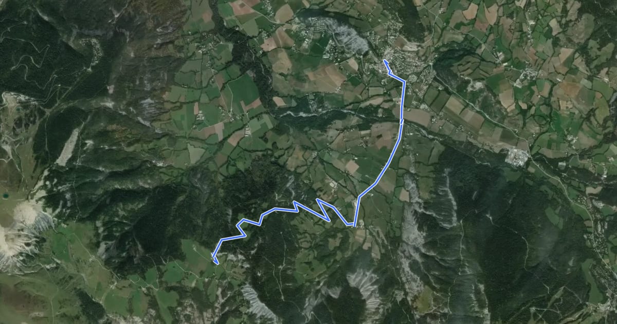 Маршрут Col du Fanget (1459 m) versant Seyne на спутниковом снимке