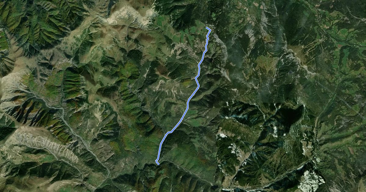Маршрут Col du Fanget (1459 m) versant Verdaches на спутниковом снимке