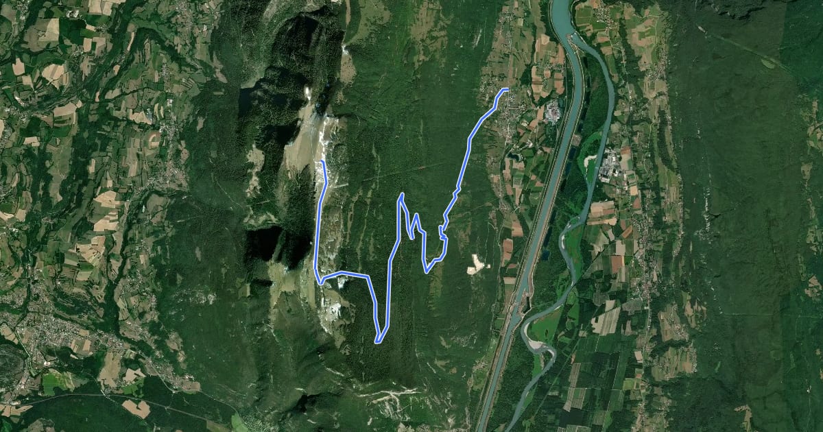 Маршрут Col du Grand Colombier depuis Anglefort на спутниковом снимке