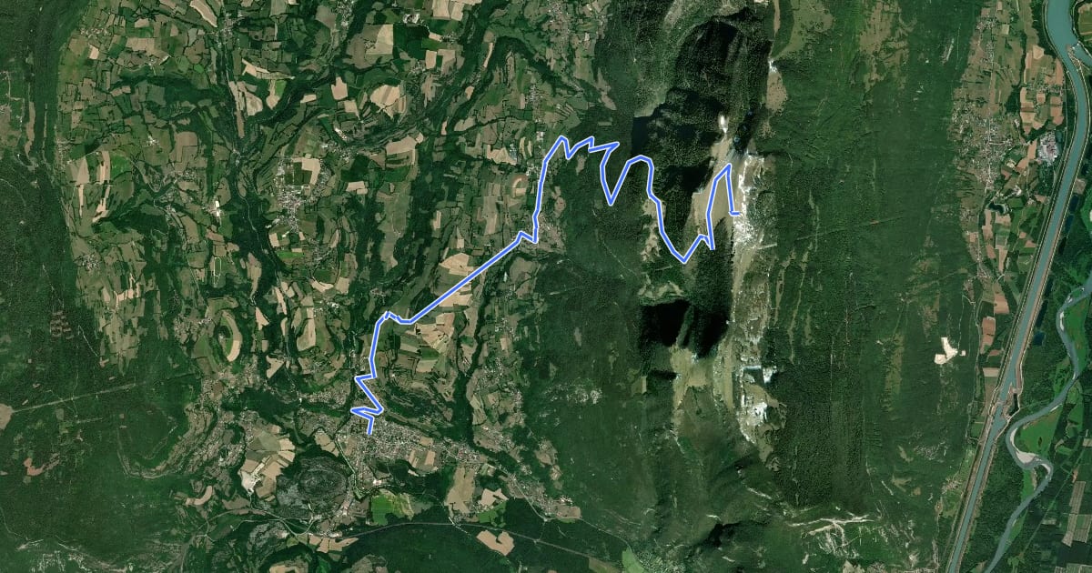 Маршрут Col du Grand Colombier depuis Artemare на спутниковом снимке