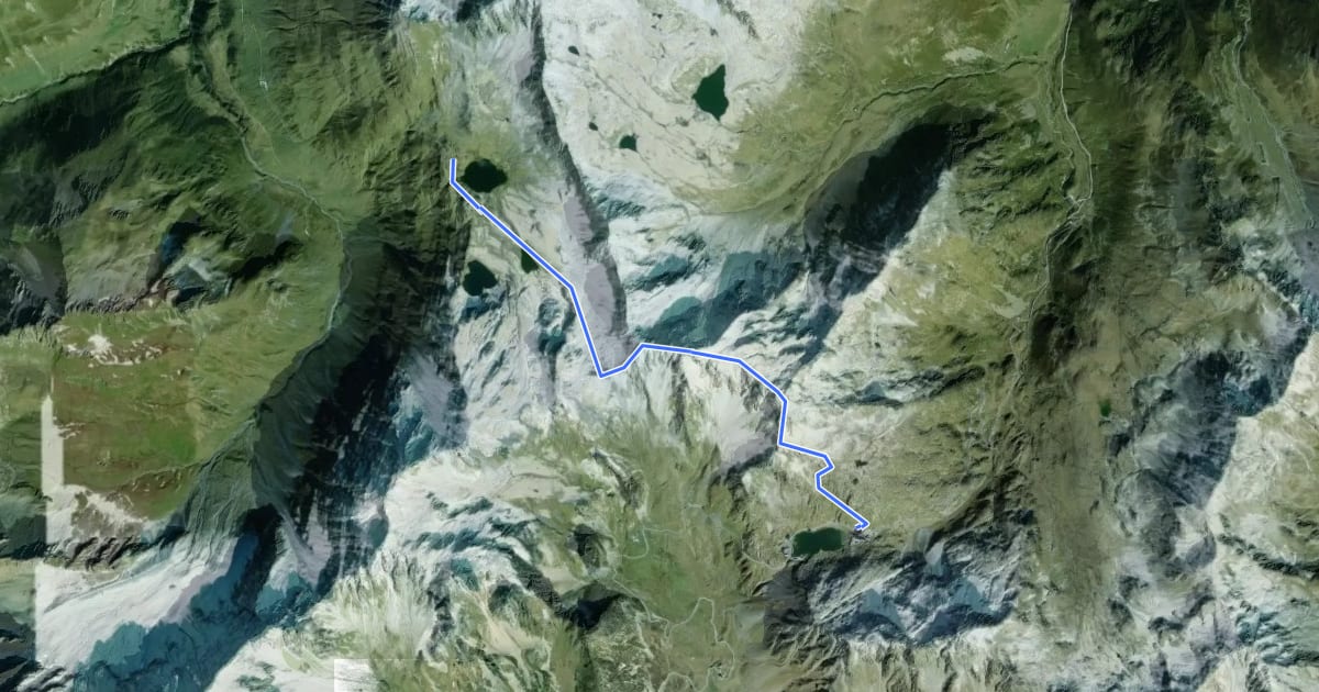 Маршрут Col du Grand-St-Bernard > Lacs de Fenêtre на спутниковом снимке