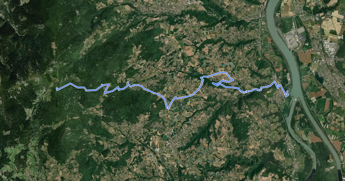 Маршрут Col du Gratteau на спутниковом снимке