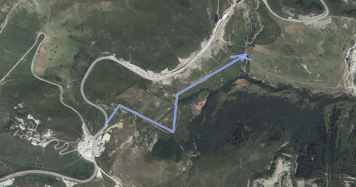 Маршрут Col du Lautaret - Naillaud на спутниковом снимке