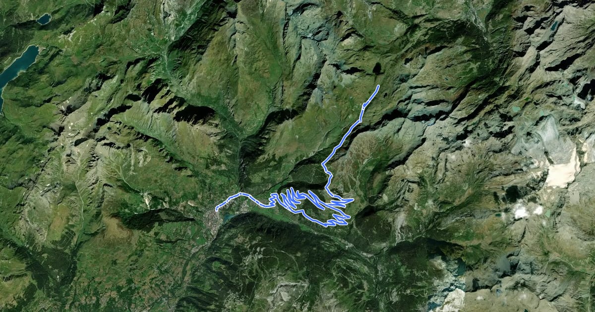 Маршрут Col du Petit-Saint-Bernard на спутниковом снимке