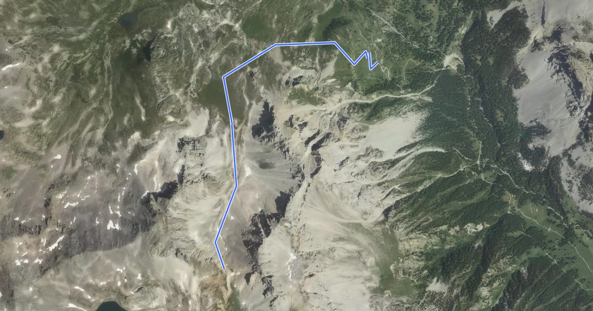 Маршрут Col du Vallon - Maison des Chamois на спутниковом снимке