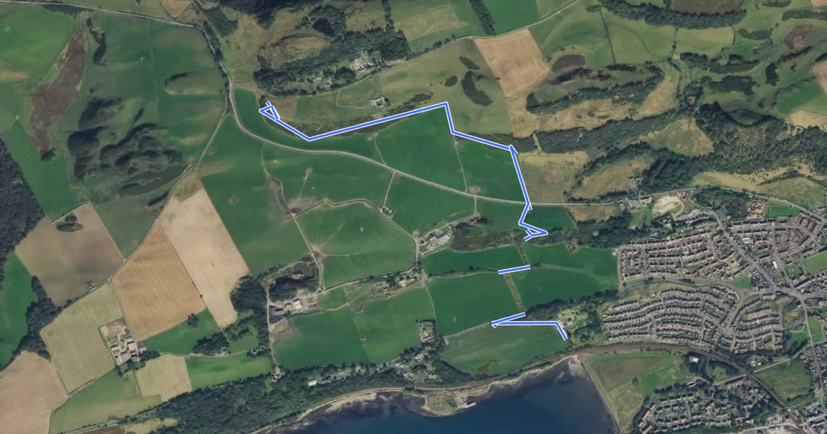 Маршрут Colinswell to Dunearn на спутниковом снимке