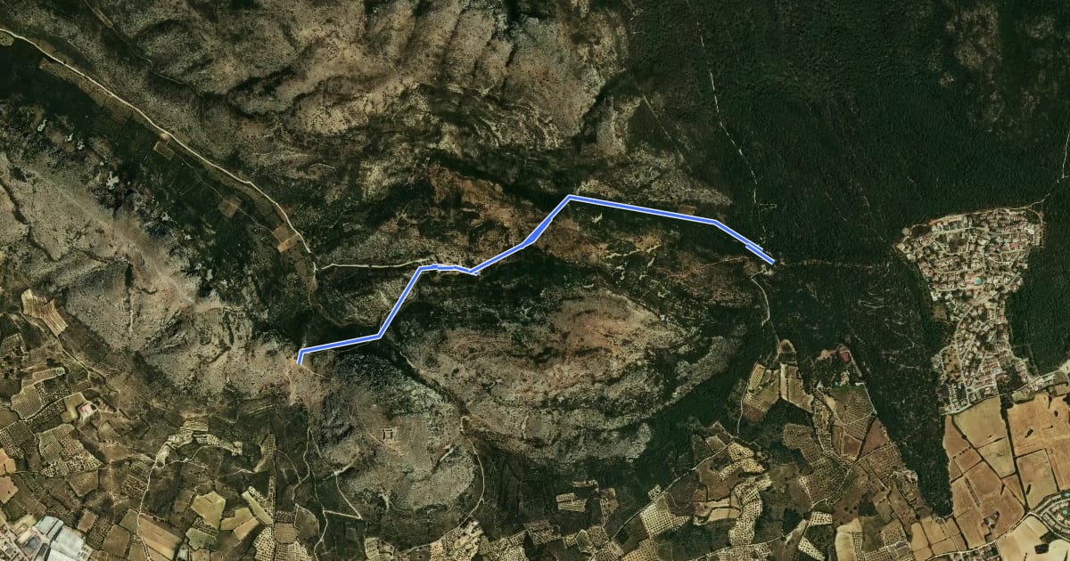 Маршрут Coll de la Creu на спутниковом снимке