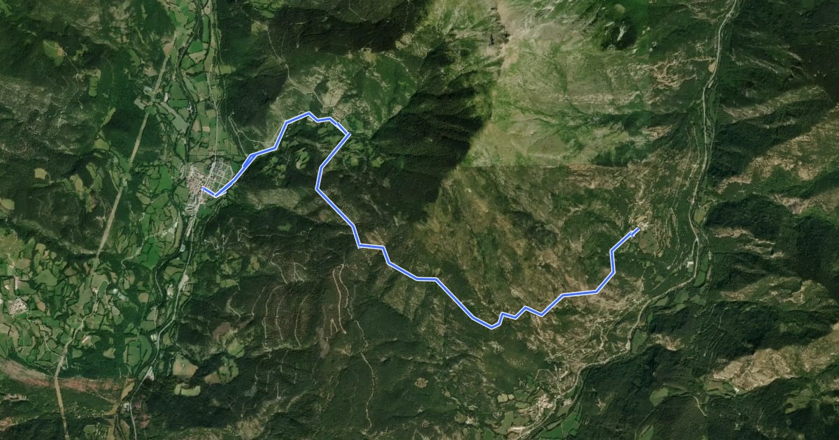Маршрут Coll de Serreres, Vilaller на спутниковом снимке