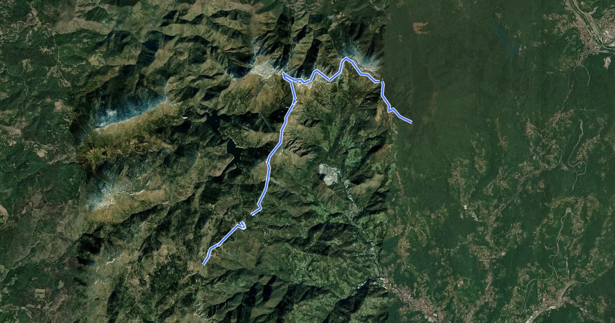 Маршрут Colla di Praglia - Passo della Bocchetta на спутниковом снимке