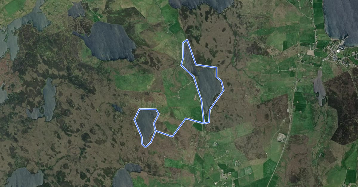 Маршрут Collaster Loch and Northhouse Loch на спутниковом снимке