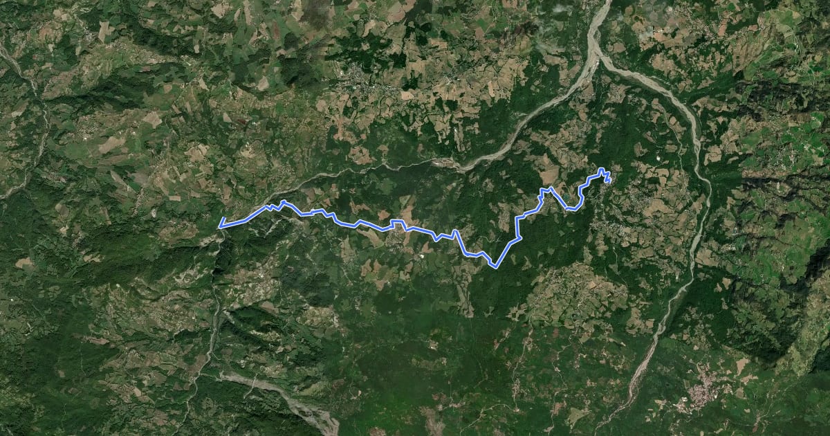 Маршрут Collegamento Bibulca - Matilde: Fonti di Quara - Macognano - Farneta - Gusciola - Rubbiano - Montefiorino на спутниковом снимке