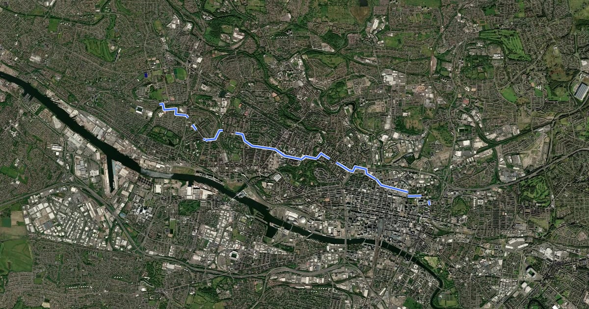 Маршрут Colleges Cycle Route на спутниковом снимке