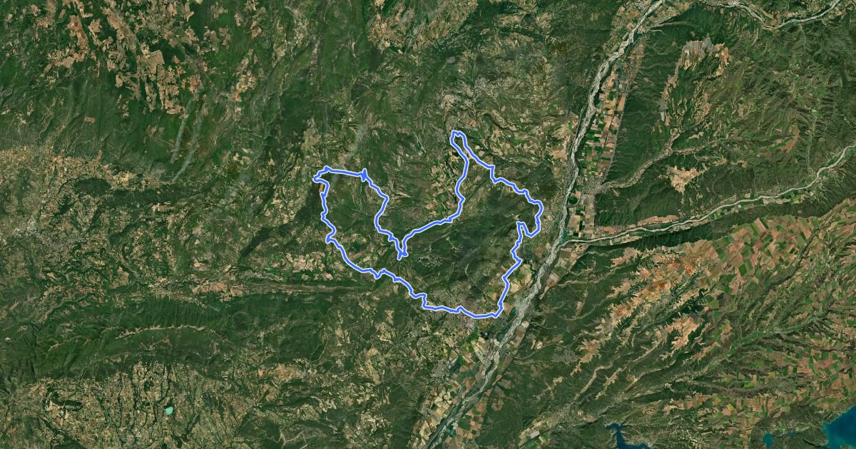 Маршрут Collines de Manosque на спутниковом снимке
