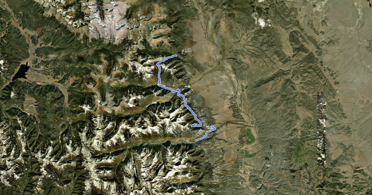 Маршрут Colorado Trail Seg. 13 North Cottonwood Creek Road to Chalk Creek Trailhead на спутниковом снимке