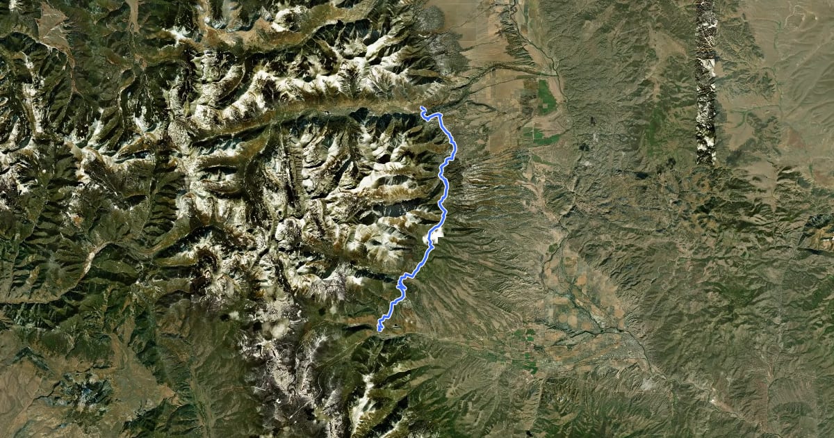 Маршрут Colorado Trail Seg. 14 Chalk Creek Trailhead to US-50 на спутниковом снимке
