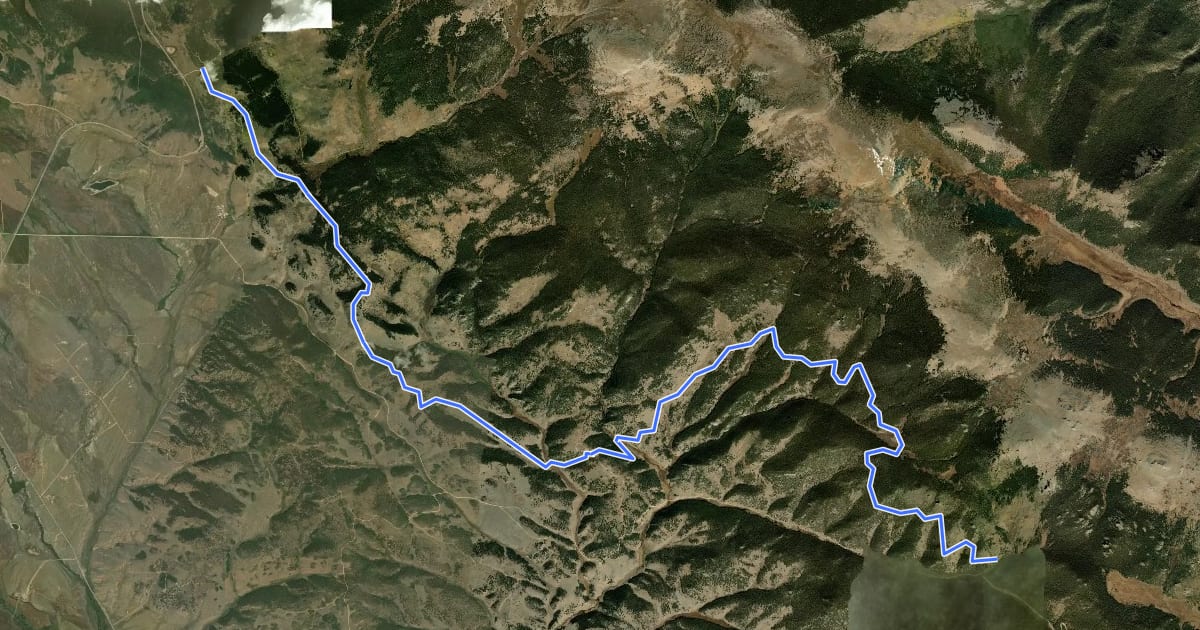 Маршрут Colorado Trail segment 5 на спутниковом снимке