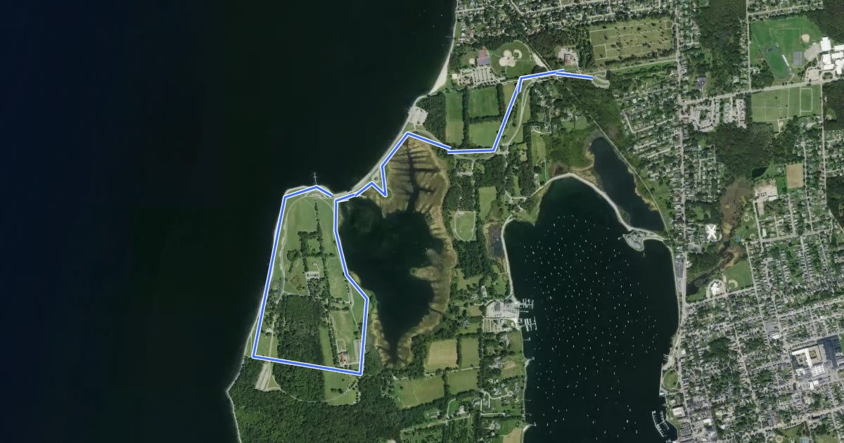 Маршрут Colt State Park Bike Path на спутниковом снимке