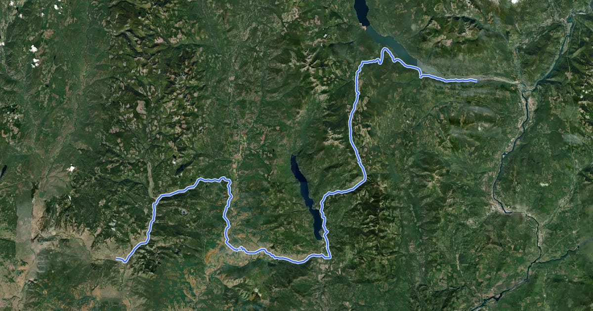 Маршрут Columbia & Western Rail Trail на спутниковом снимке
