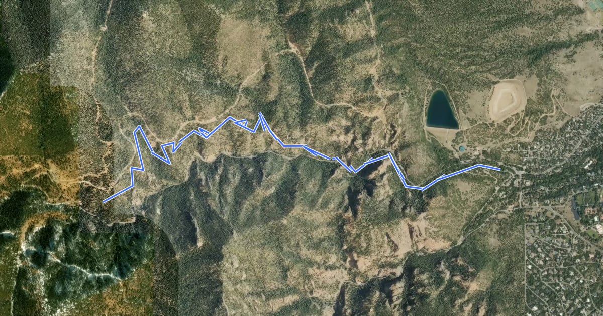 Маршрут Columbine Trail на спутниковом снимке