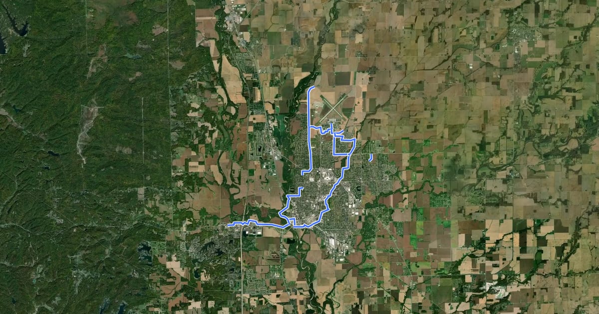 Маршрут Columbus People Trails на спутниковом снимке