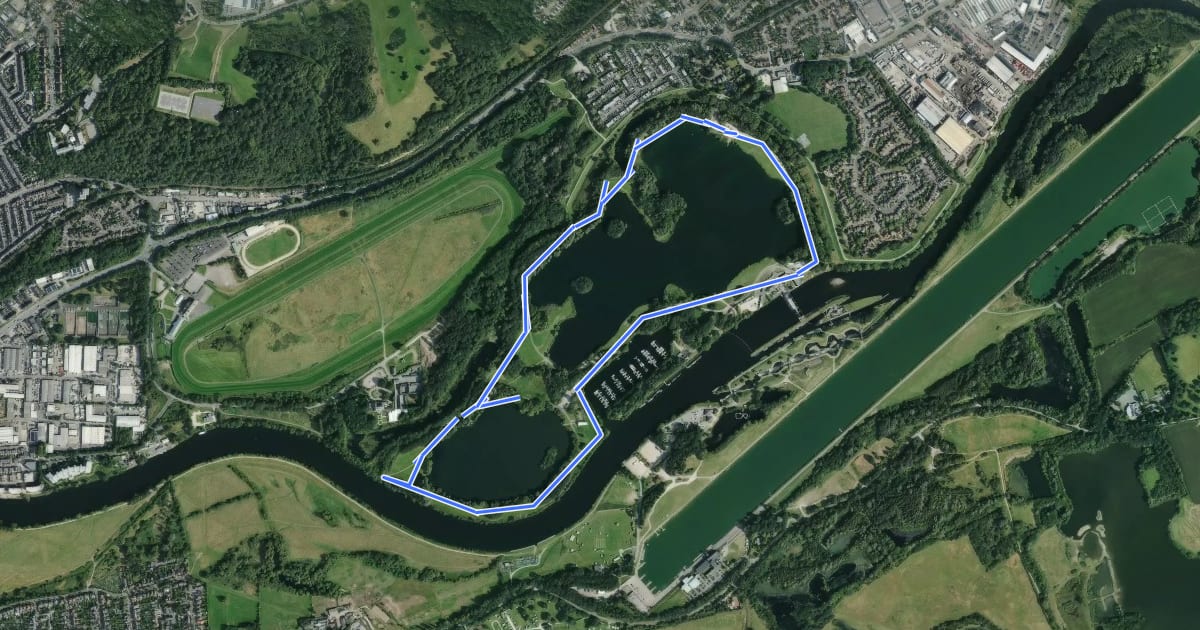 Маршрут Colwick Parkrun на спутниковом снимке