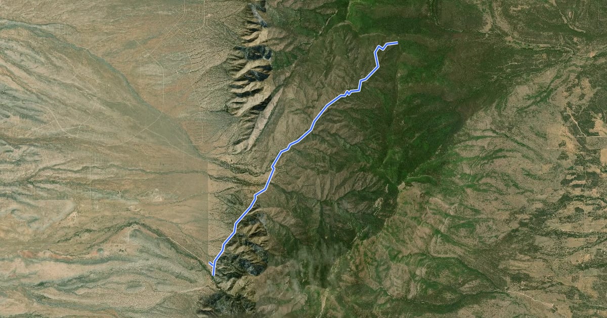 Маршрут Comanche Canyon Trail на спутниковом снимке