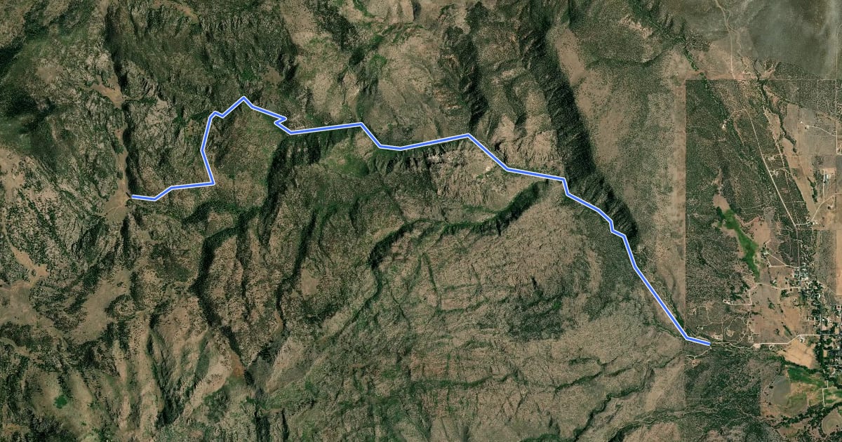 Маршрут Comanche Trail на спутниковом снимке
