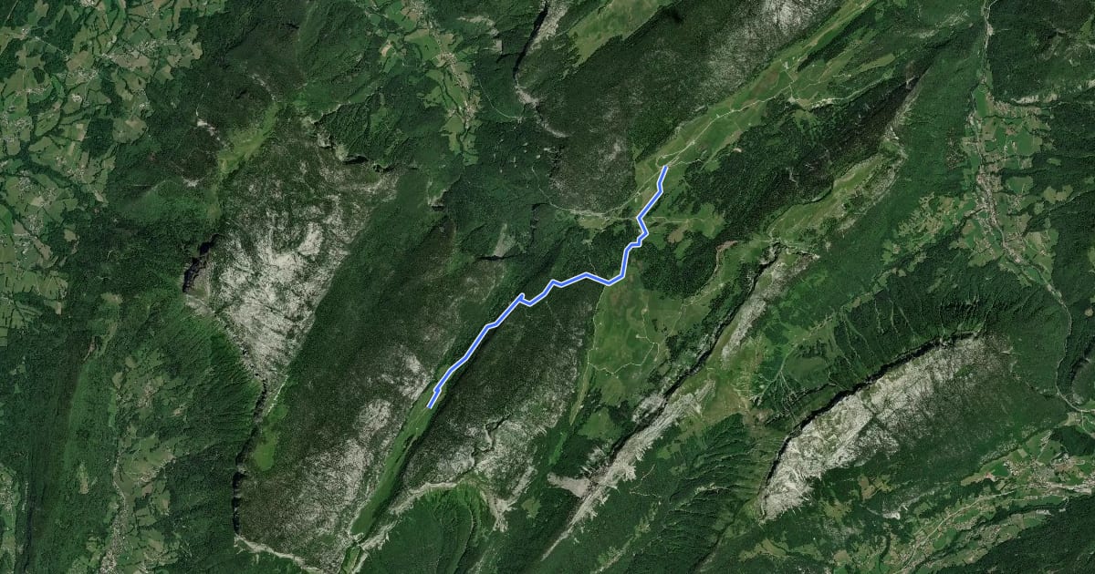 Маршрут Combe d'Ablon на спутниковом снимке