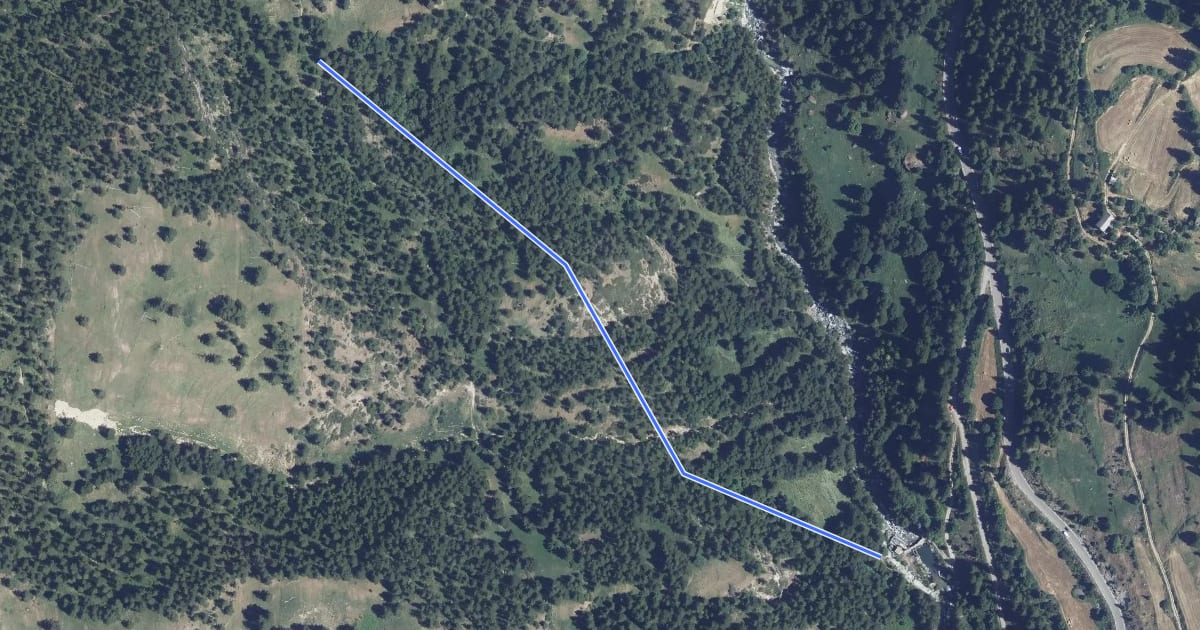 Маршрут Combe de Gambarel - Prise d'eau на спутниковом снимке