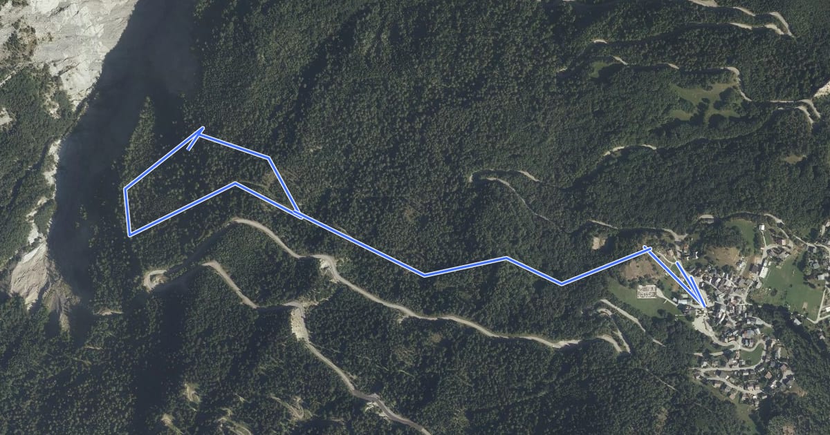 Маршрут Combe de l'Oula на спутниковом снимке