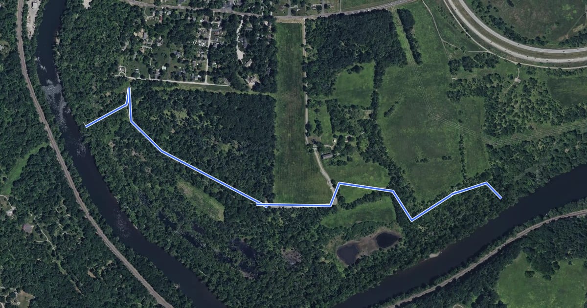Маршрут Commissary Trail на спутниковом снимке
